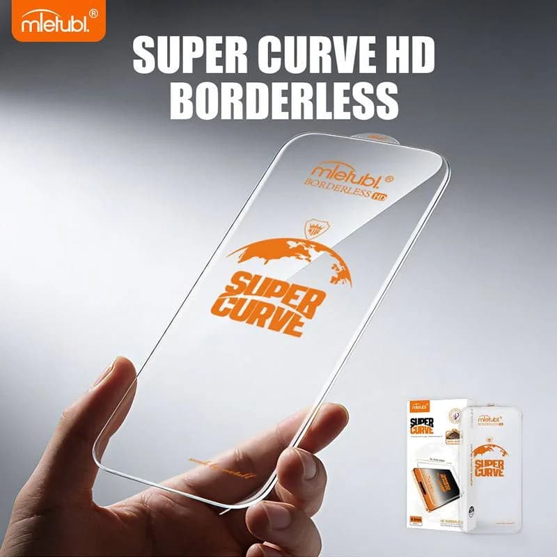 گلس آیفون میتوبل Mietubl مدل Super Curve شفاف بدون حاشیه مشکی — تصویر ۲