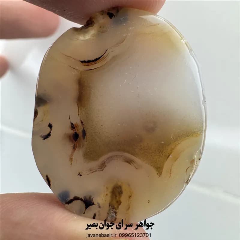 نگین عقیق ملکی دموی خونی اصل | کابوشن بیضی — تصویر ۳