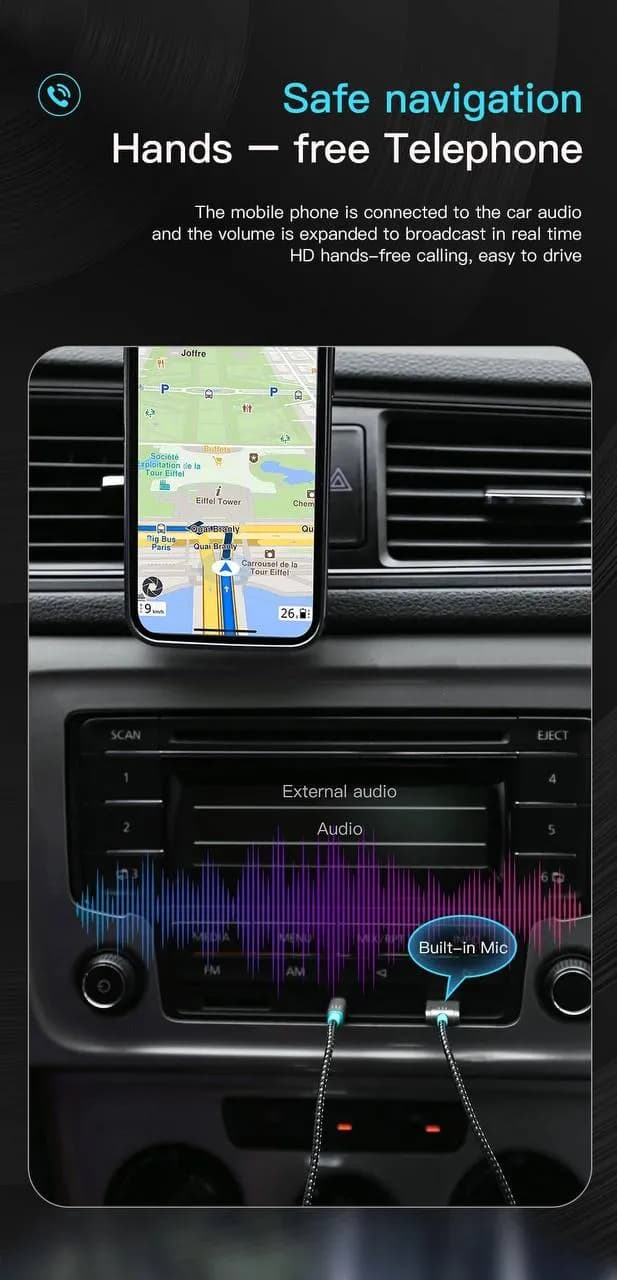 دانگل بلوتوث صوتی TOTU Bluetooth 5.0 Audio Adapter مدل AD-10 — تصویر ۵