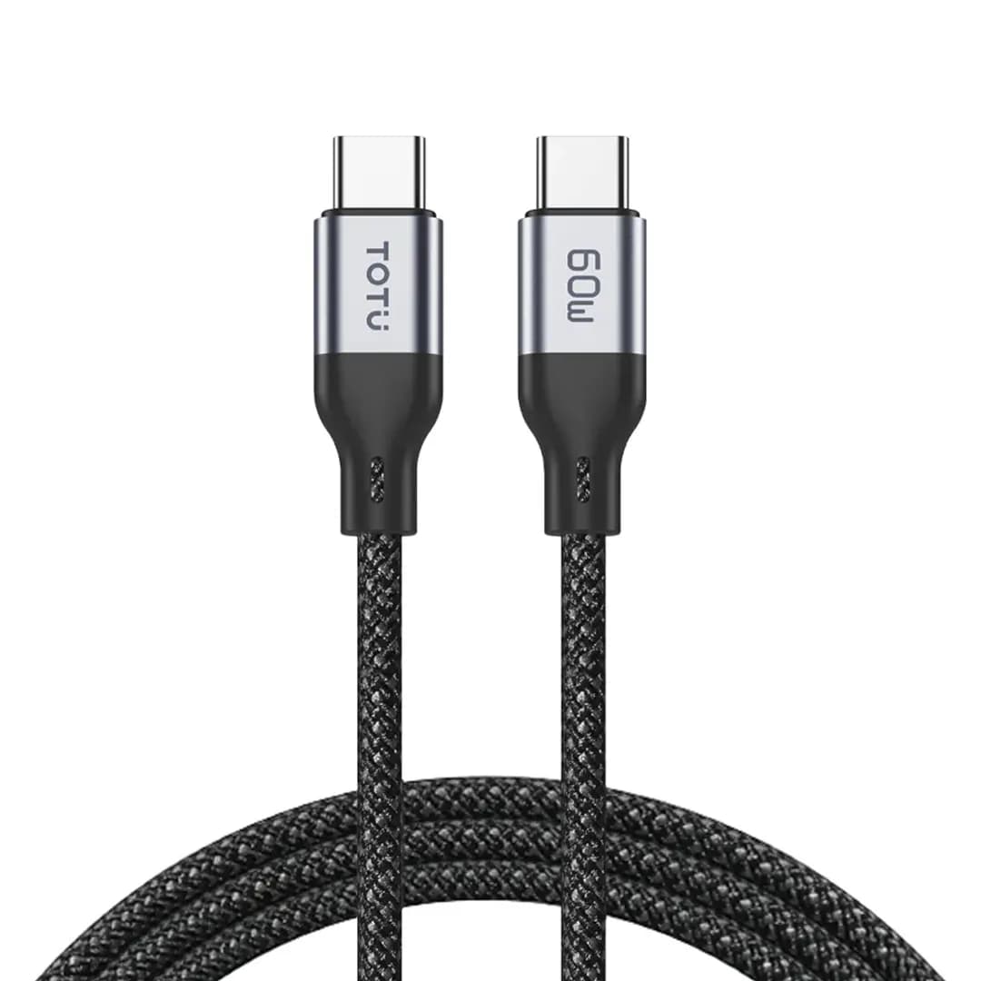 کابل شارژر USB-C to USB-C توتو (TOTU) مدل CB-6-CC-B 60w یک متری