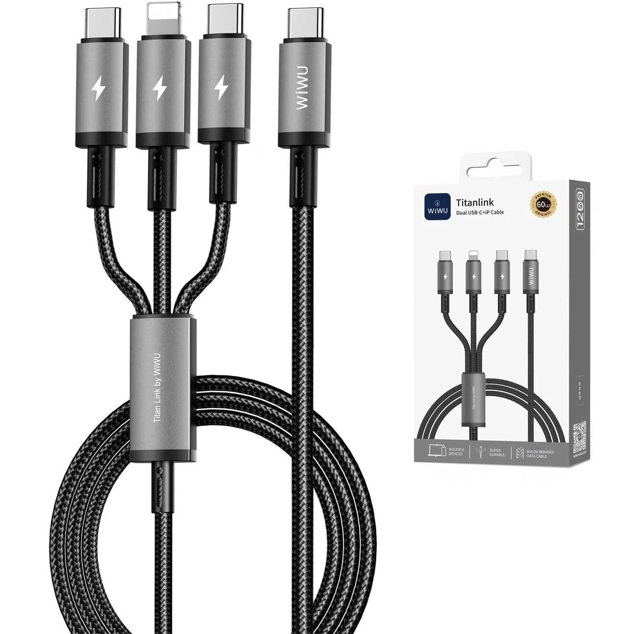 کابل شارژ 3 در 1 فست شارژ ویوو مدل wiwu titanlink — تصویر ۵