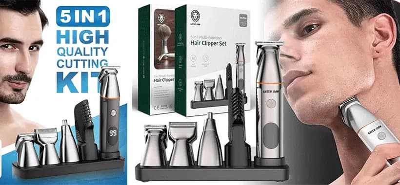 ست ریش تراش و ماشین اصلاح بدن صورت گرین لاین Green Lion Hair Clipper Set — تصویر ۶