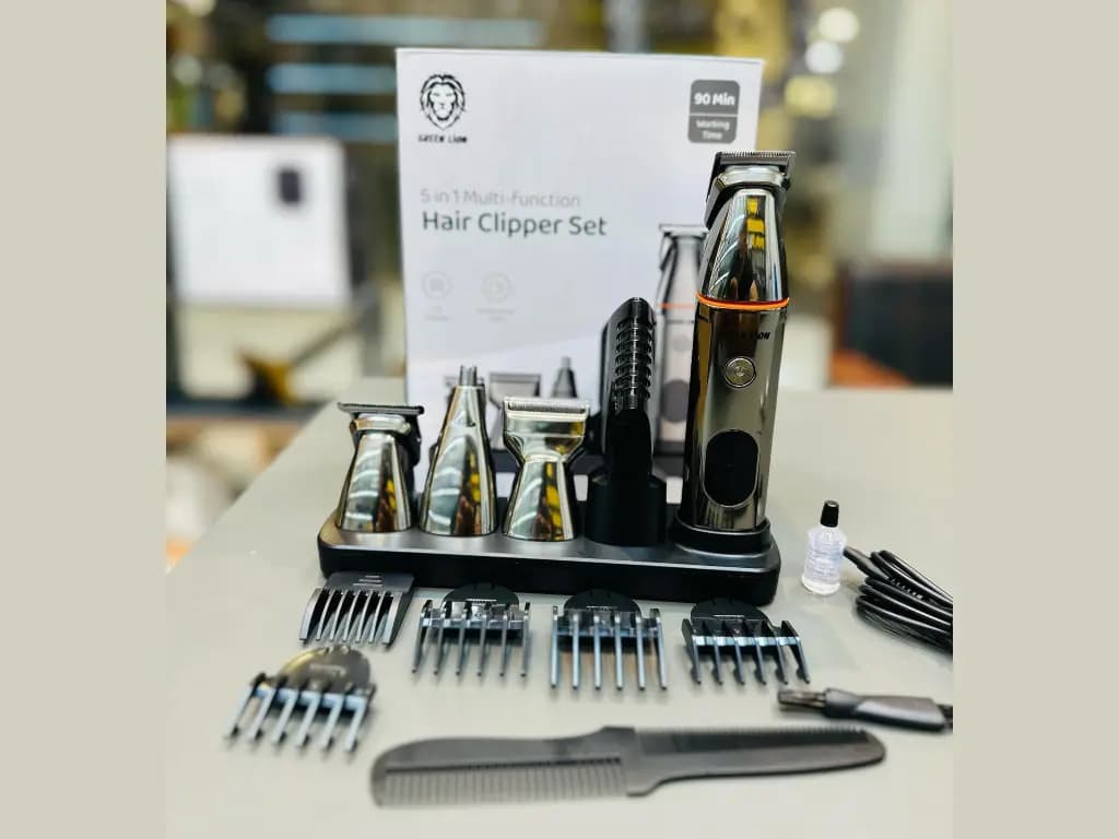ست ریش تراش و ماشین اصلاح بدن صورت گرین لاین Green Lion Hair Clipper Set — تصویر ۳