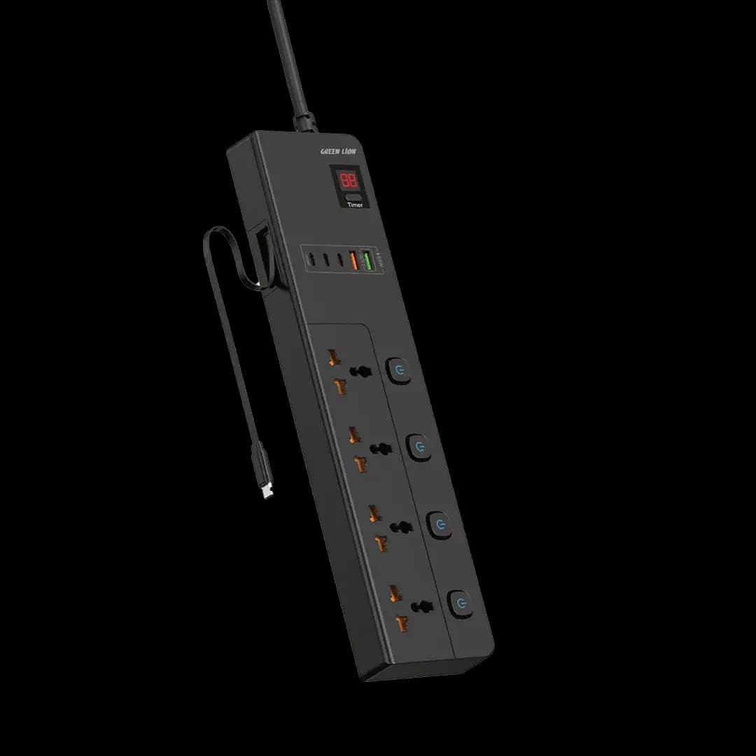 چندراهی و محافظ برق 3500W گرین لاین مدل GS-800 به طول 2 متر Green Lion