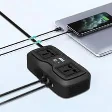 چندراهی و مبدل برق فندکی خودروی گرین لاین مدل GC-233 توان 200 وات Green Lion inverter — تصویر ۳