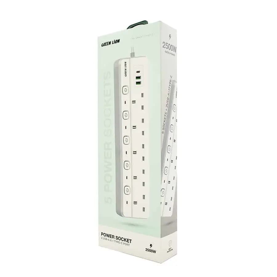چندراهی گرین لاین مدل Green Lion Power Socket 2 USB-A & 1 Type-C 2500W — تصویر ۲