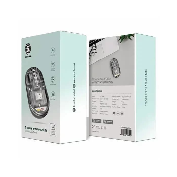 ماوس بی سیم گرین لاین Green Lion Transparent Mouse Lite — تصویر ۴