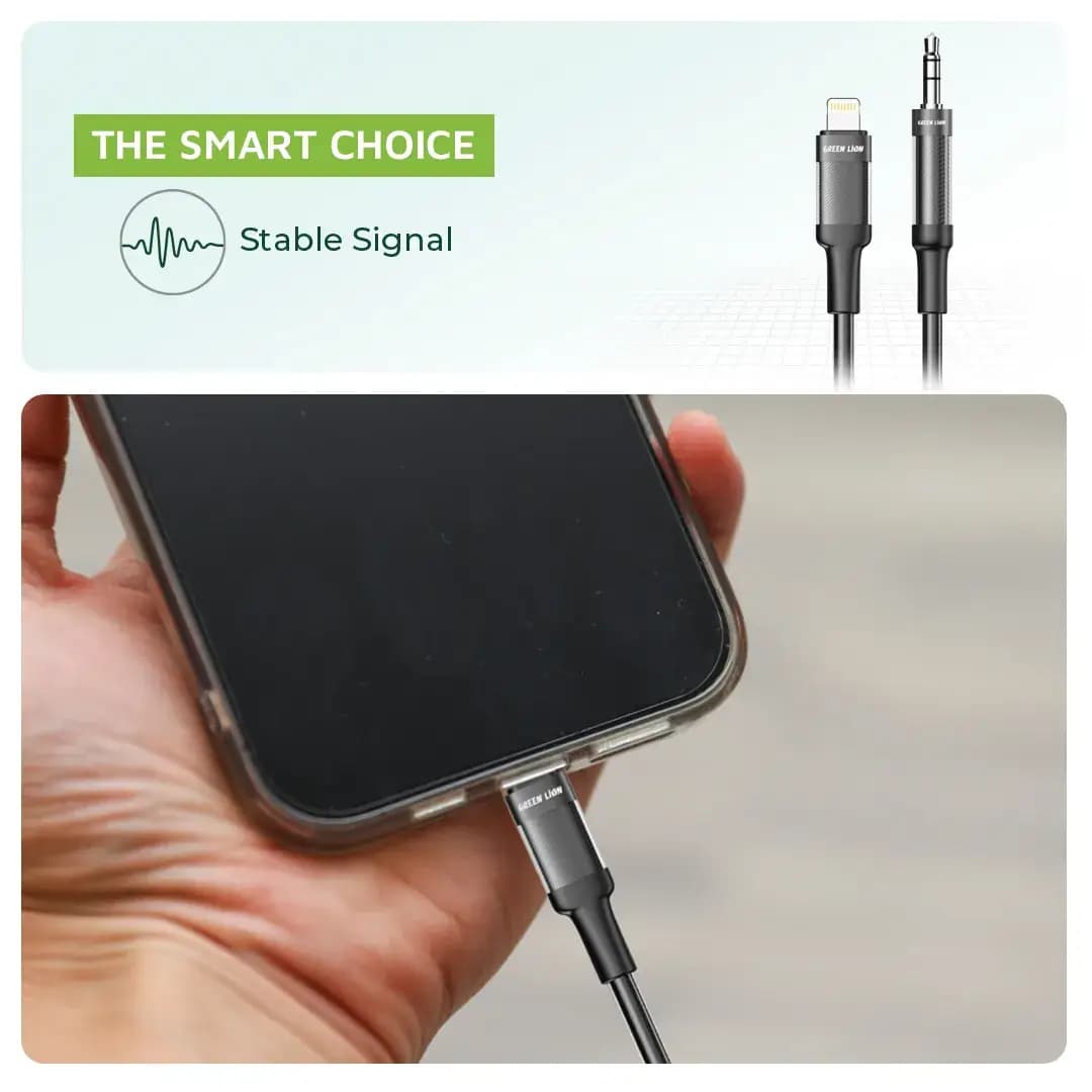 کابل تبدیل لایتنینگ به AUX گرین لاین Green Lion — تصویر ۳