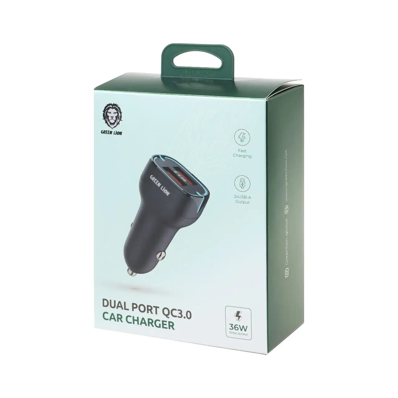 شارژر فندکی گرین لاین Green Lion Dual Port QC3.0 Car 36w — تصویر ۲