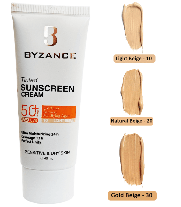 کرم ضد آفتاب بیزانس BYZANCE مناسب پوست خشک دارای SPF50+ حجم 40 میل — تصویر ۲