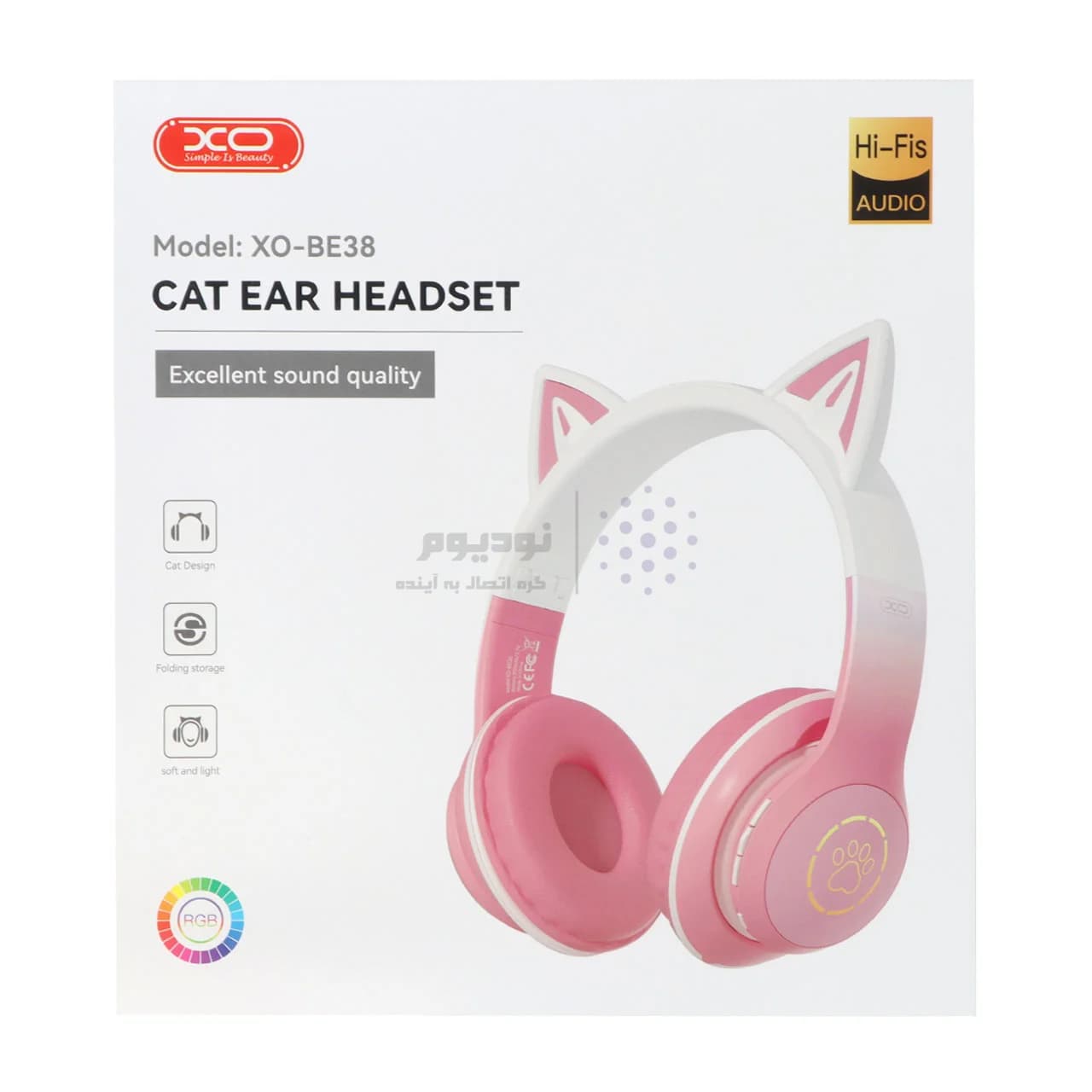 هدفون بی سیم XO مدل Cat EAR BE38 – آبی — تصویر ۱۲