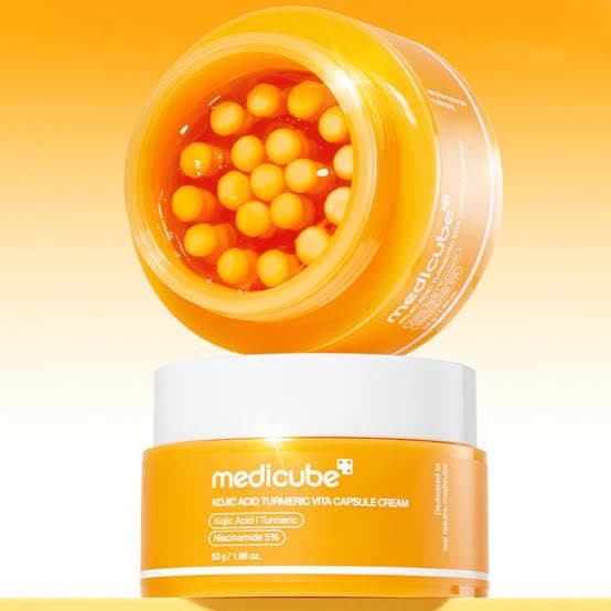 کرم کپسولی روشن‌کننده و ضد لک کوجیک اسید مدی کیوب | Medicube Kojic Acid Turmeric Capsule Cream — تصویر ۳