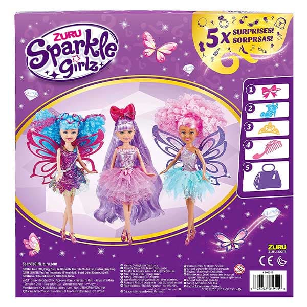 عروسک sparkle girlz مدل Hair Dreams (دامن بنفش) — تصویر ۴