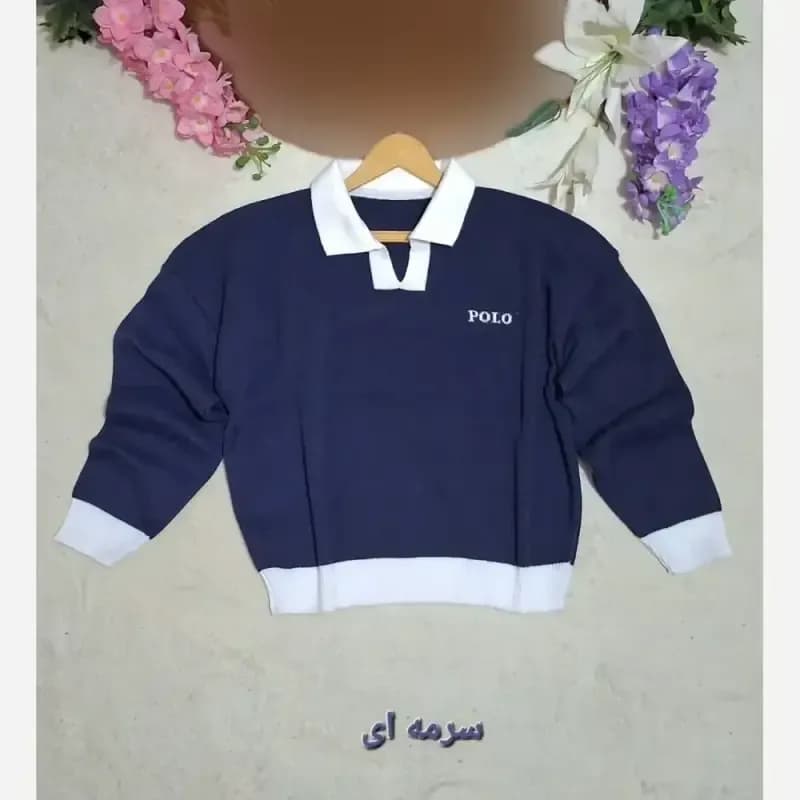 کراپ بافت پولو زنانه و دخترانه مدل polo شرت فری سایز — تصویر ۶