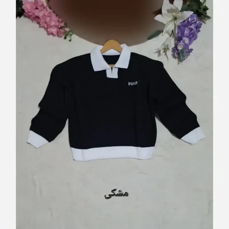 کراپ بافت پولو زنانه و دخترانه مدل polo شرت فری سایز — تصویر ۲