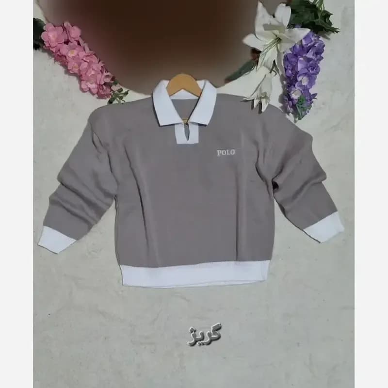 کراپ بافت پولو زنانه و دخترانه مدل polo شرت فری سایز — تصویر ۴