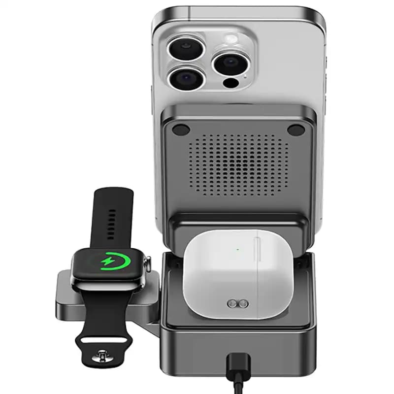 شارژر وایرلس Qi2 سه حالته مکسکو مدل Maxco MW13 با توان 15 وات — تصویر ۲