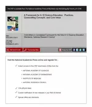دانلود کتاب A Framework for K-12 Science Education: Practices, Crosscutting Concepts, and Core Ideas – چارچوبی برای آموزش علوم K-12:…