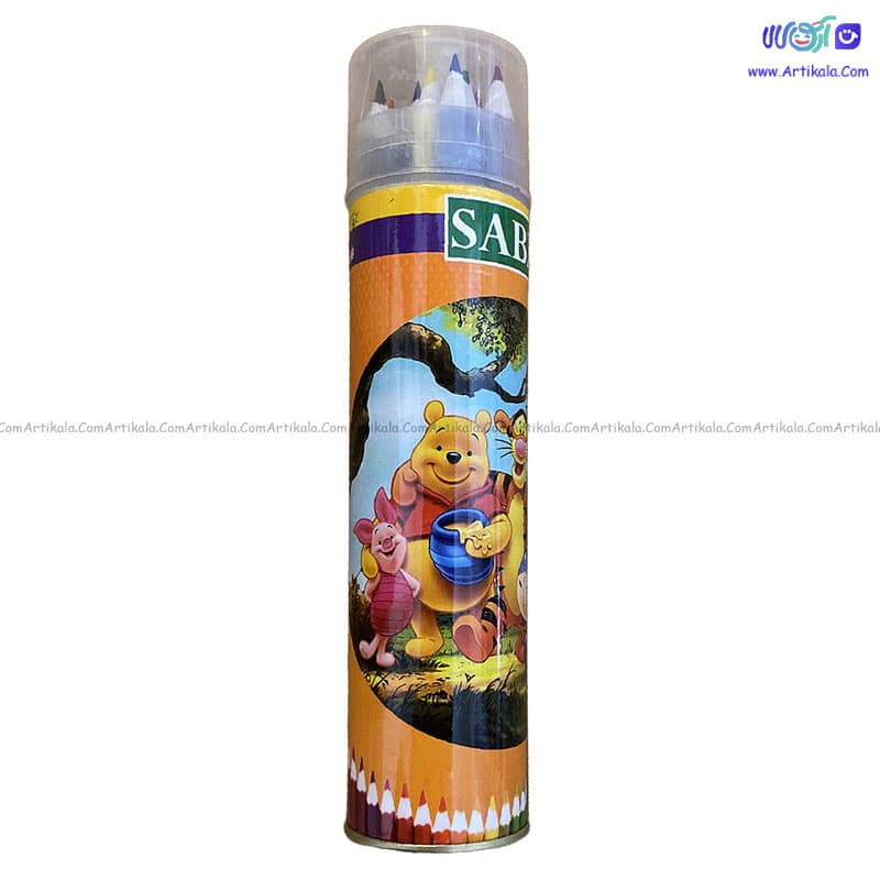 مداد رنگی 12 رنگ استوانه ای مدل سبز sabz