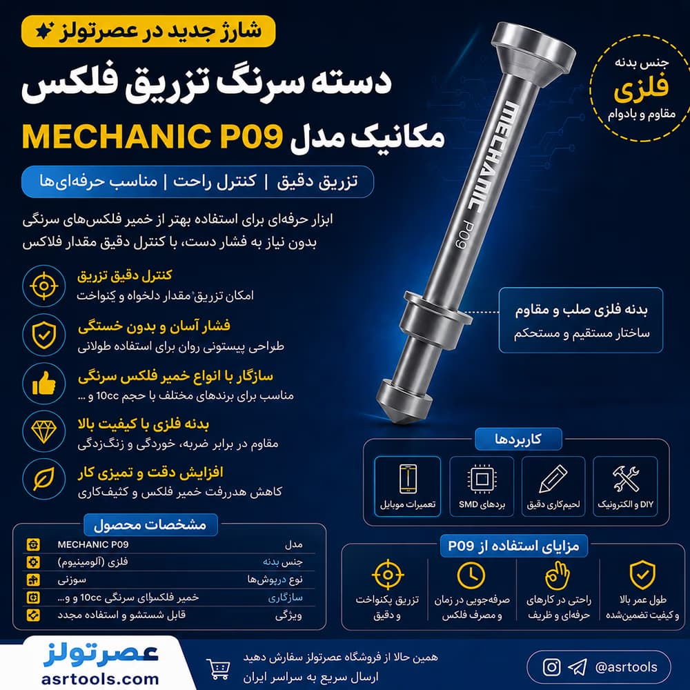 دسته سرنگ تزریق فلکس مکانیک مدل MECHANIC P09 — تصویر ۲