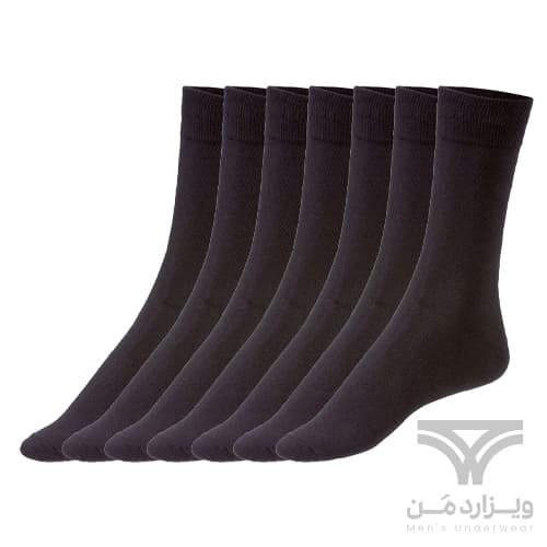 پک 7 تایی جوراب مردانه کلاسیک ساق بلند لیورجی Livergy اورجینال آلمان مشکی وارداتی