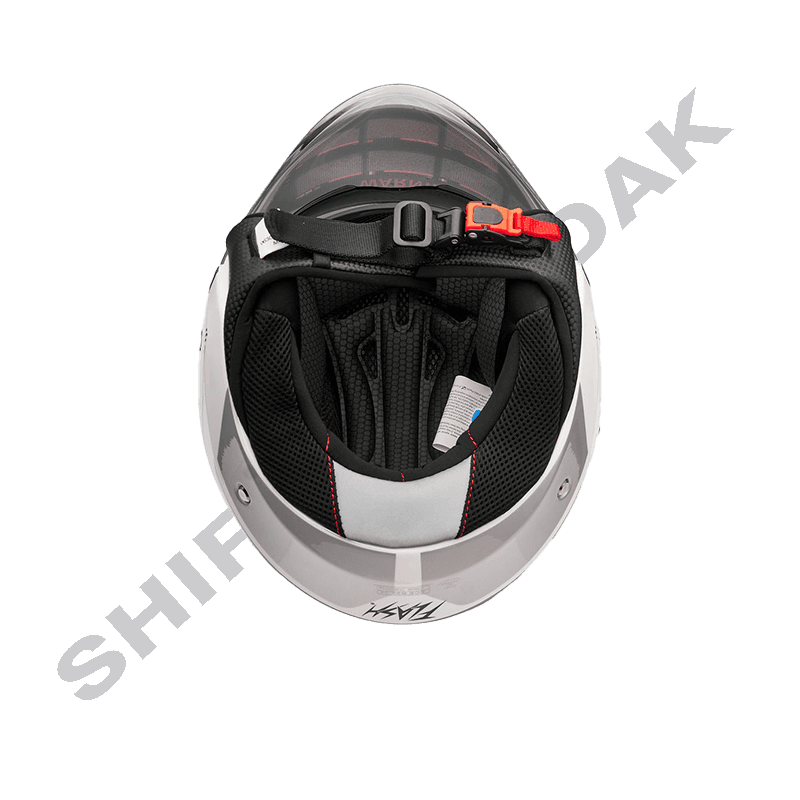 کلاه کاسکت موتورسیکلت بدون فک فلش مدل 852 glossy white-blue — تصویر ۵