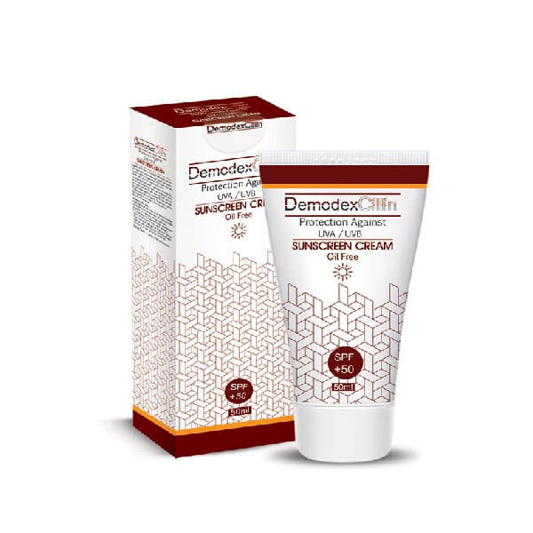 کرم ضد آفتاب +SPF 50 بی رنگ دمودکسیلین حجم 50 میلی لیتر