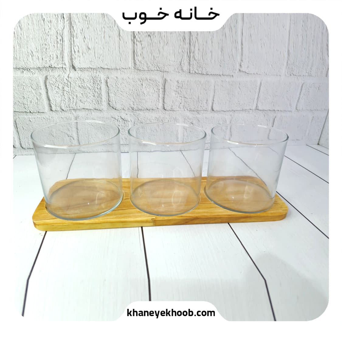ست جا ادویه و پاسماوری ۳ عددی بلور و چوب رابروود استنددار به همراه قاشق — تصویر ۲