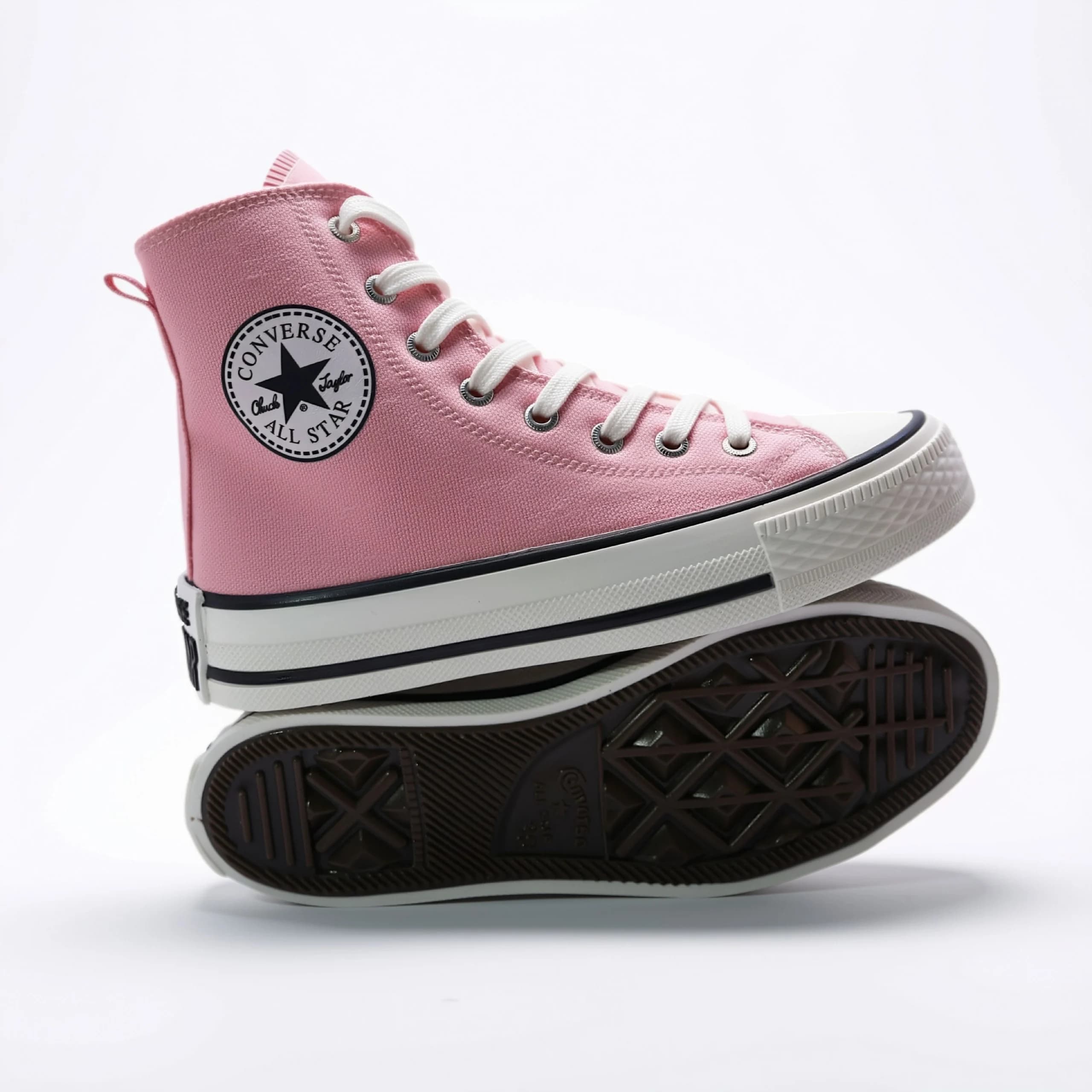 کتونی کانورس آل استار ساقدار صورتی | converse allstar pink — تصویر ۴