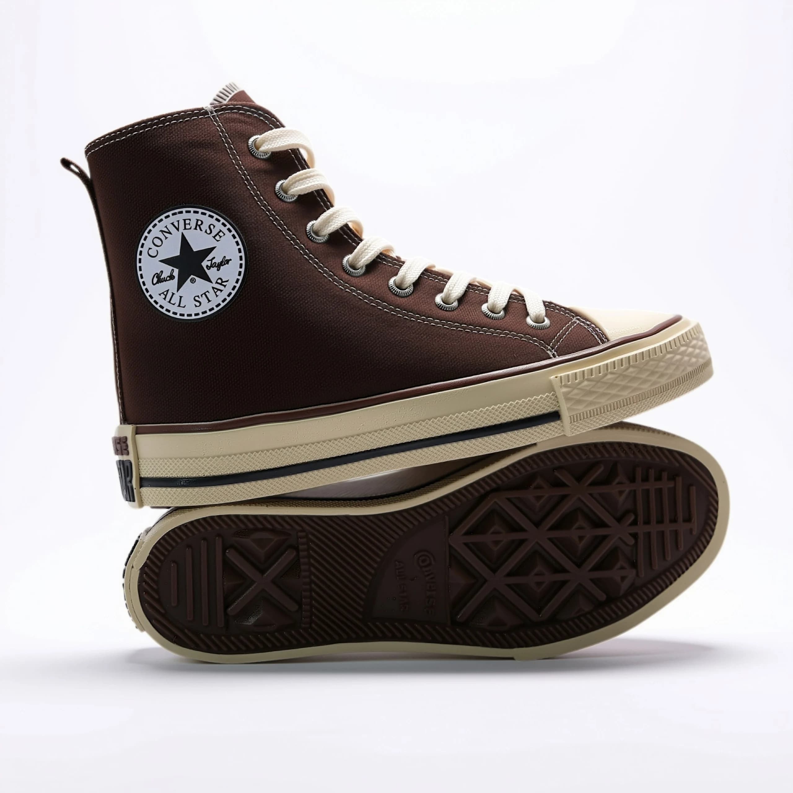 کتونی کانورس آل استار ساقدار قهوه ای | converse allstar brown — تصویر ۳