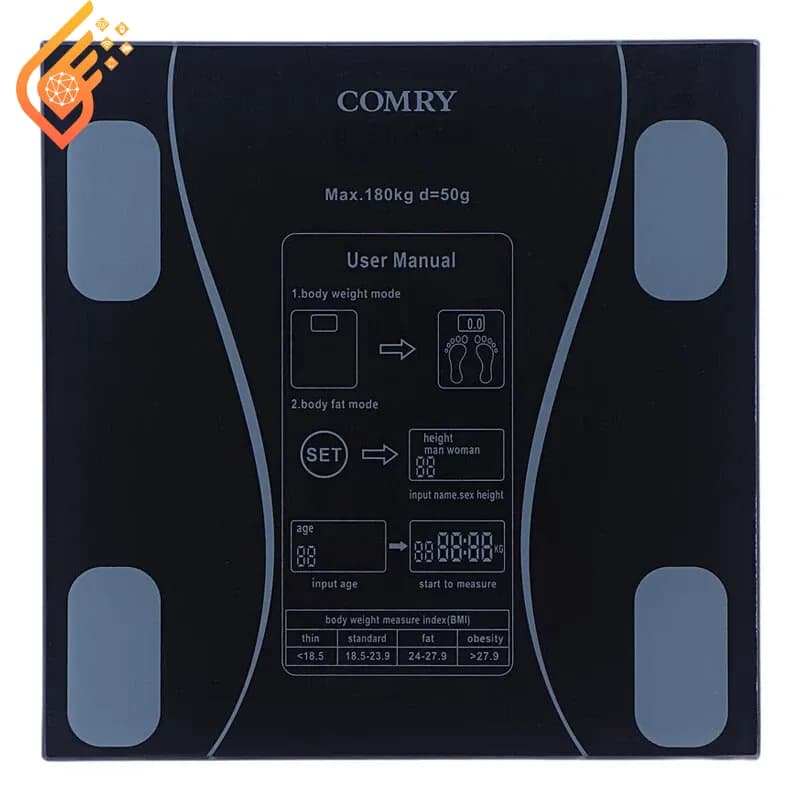 ترازو دیجیتال هوشمند بلوتوثی کمری Comry مدل 01 — تصویر ۵