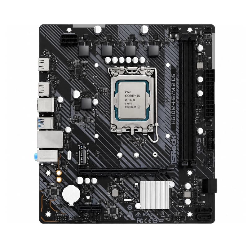 باندل مادربرد ASROCK H610M-H2/M.2 D5 + Intel Core I5 12400 استوک