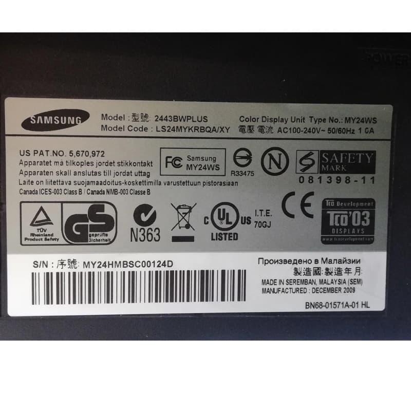 مانیتور سامسونگ Samsung Syncmaster 2443BWPLUS 24 Inch استوک — تصویر ۵