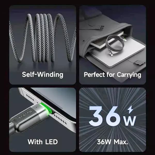 کابل تایپ سی به لایتنینگ 36 وات 1.2متر بدنه مگنتی مک دودو مدل CA-2010 — تصویر ۶