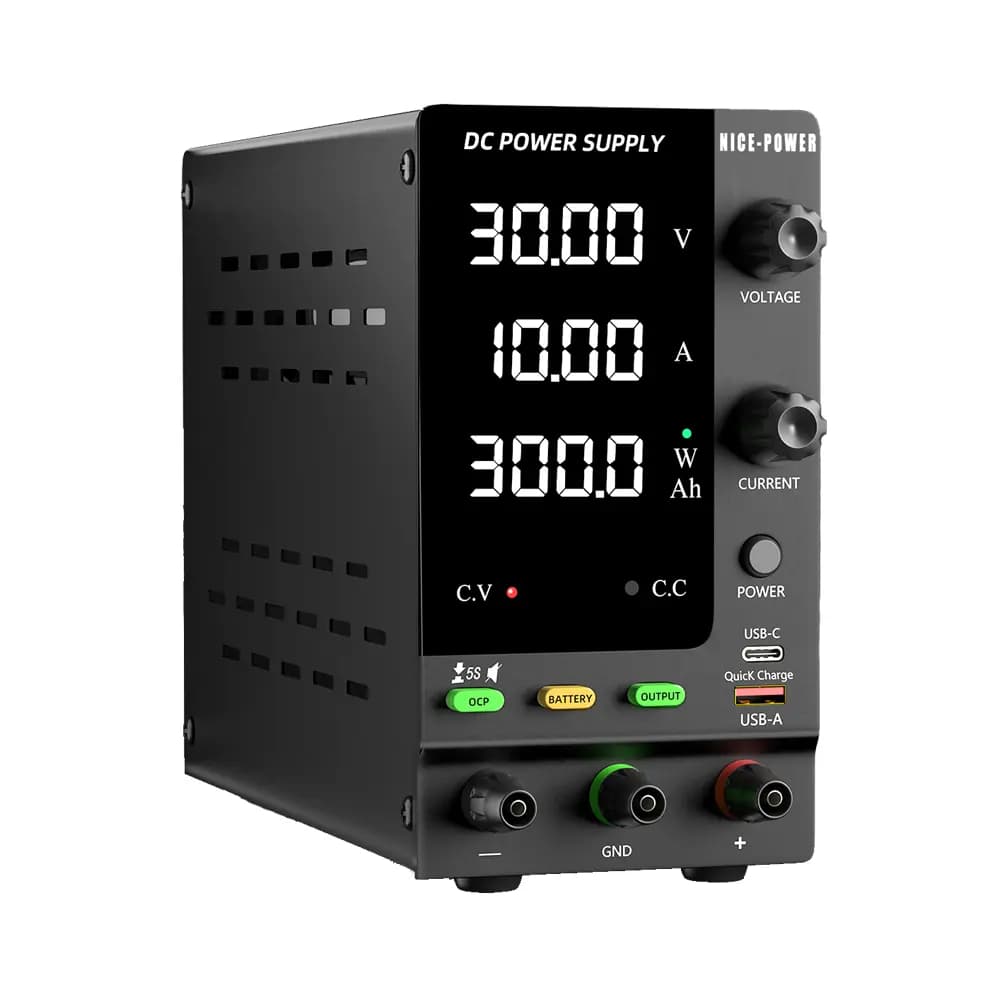 منبع تغذیه متغیر 30V 10A + شارژر باتری نایس پاور SPPS-C3010C — تصویر ۲