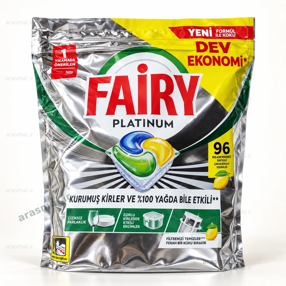 FAIRY قرص ماشین ظرفشویی فیری پلاتینیوم – بسته ۹۶ عددی | کد R01-3C6B35C3