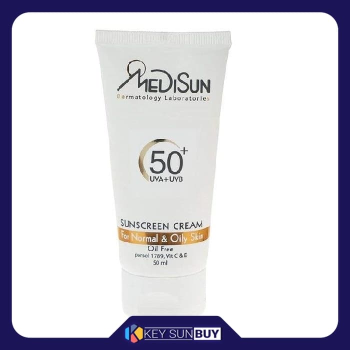 مراقبت پوست کرم ضد آفتاب بی رنگ مدیسان مدل SPF 50 مناسب پوست های چرب و معمولی حجم 50 میلی لیتر