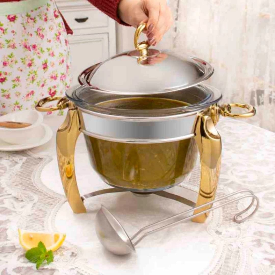 سوفله سالاد خوری ریور RIVER مدل پافیلی طلایی کد WD001 G