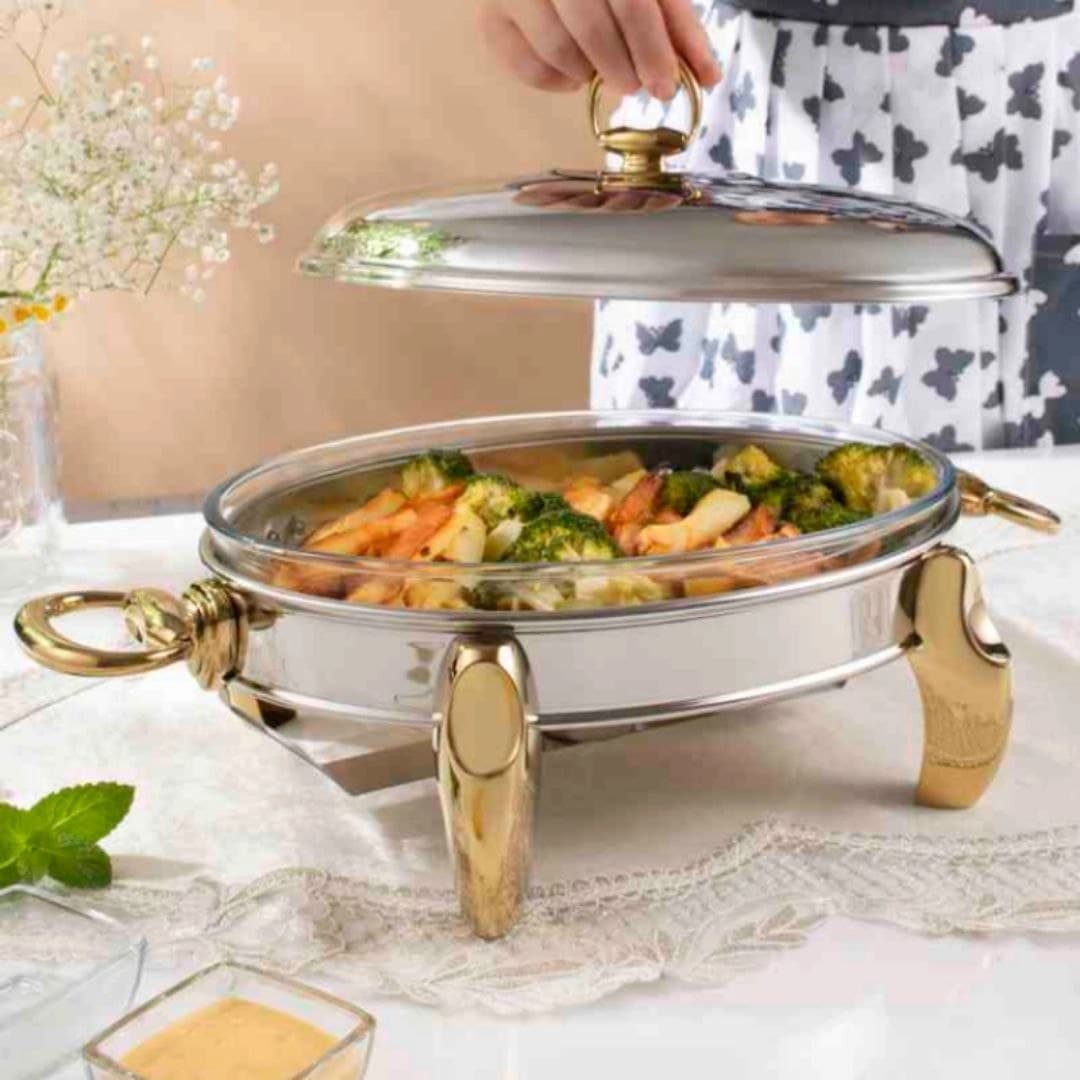 سوفله بیضی بزرگ ریور RIVER مدل پافیلی طلایی کد WD300 G