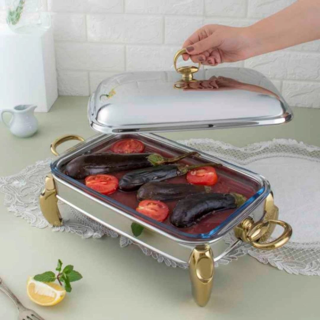 سوفله مستطیل متوسط ریور RIVER مدل پافیلی طلایی کد WD206 G