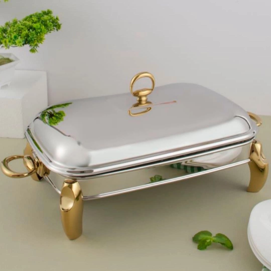 سوفله مستطیل بزرگ ریور RIVER مدل پافیلی طلایی کد WD207 G