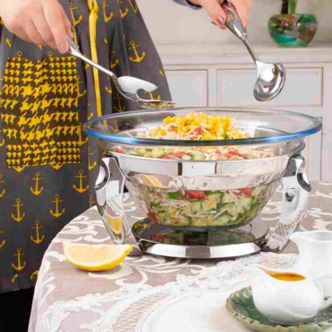 سوفله سالاد خوری ریور RIVER مدل پافیلی نقره ای کد SBWD 001