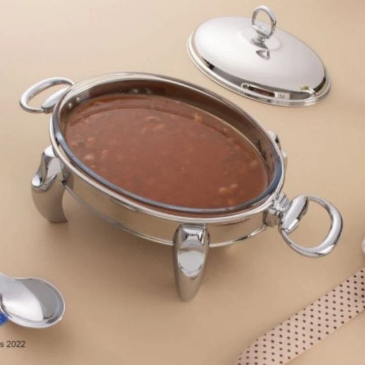 سوفله بیضی متوسط ریور RIVER مدل پافیلی نقره ای کد WD 301