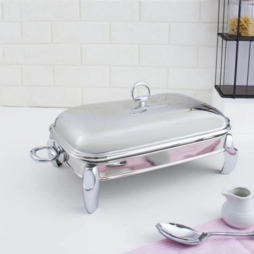سوفله مستطیل متوسط ریور RIVER مدل پافیلی نقره ای کد WD 206