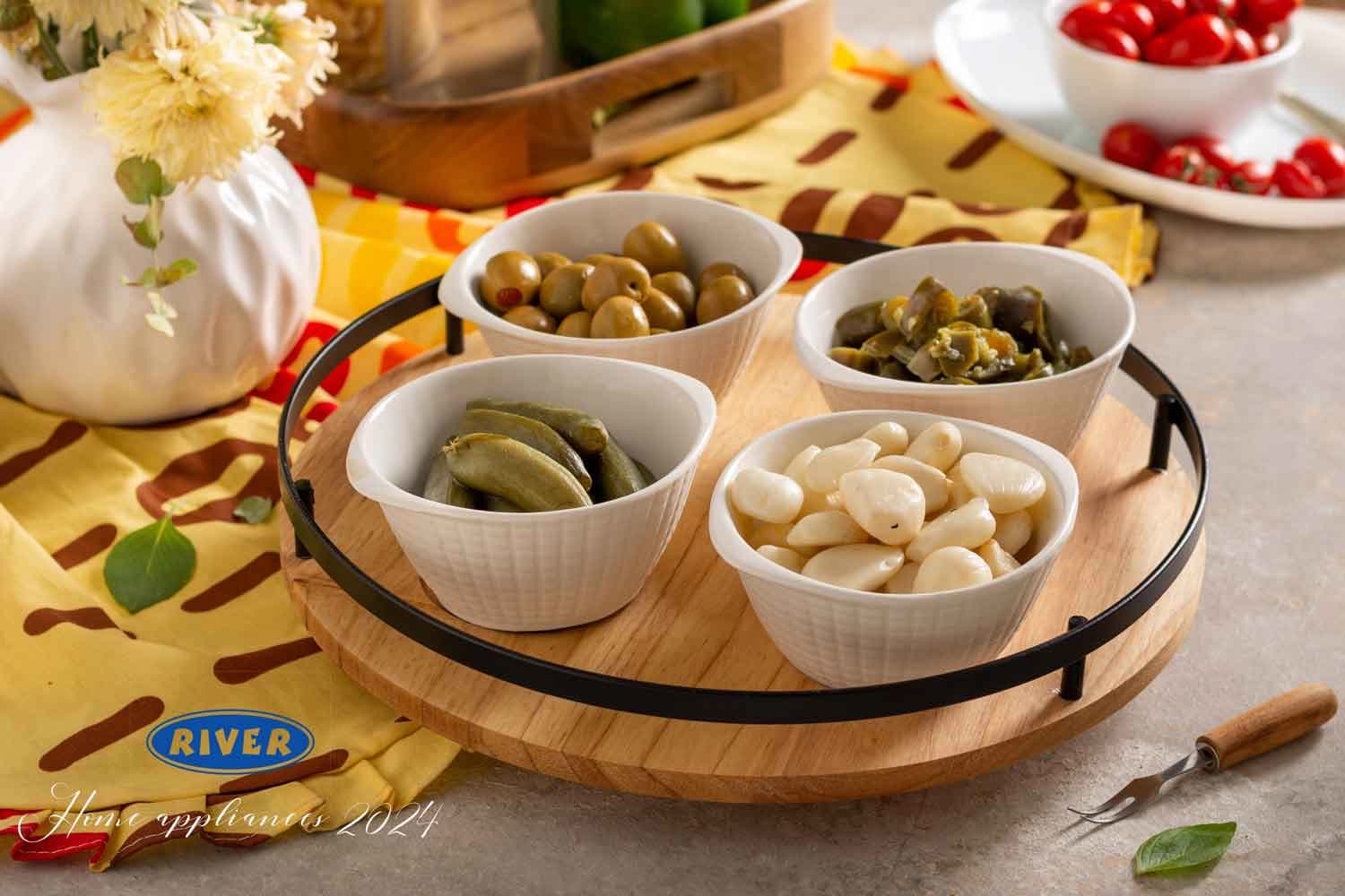 اردو 4 خانه گرد چرخان ریور RIVER مدل بن چاینا چوب با تسمه کد 4925