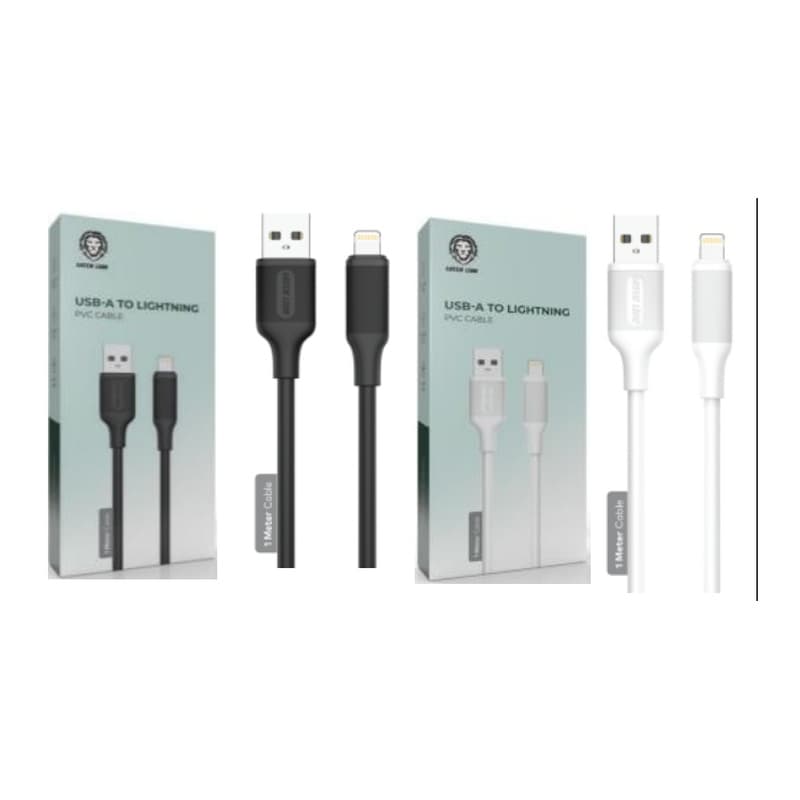 کابل شارژ فست گرین لاین مدل USB-A To Lightning PVC Cable(1m) کد 3830