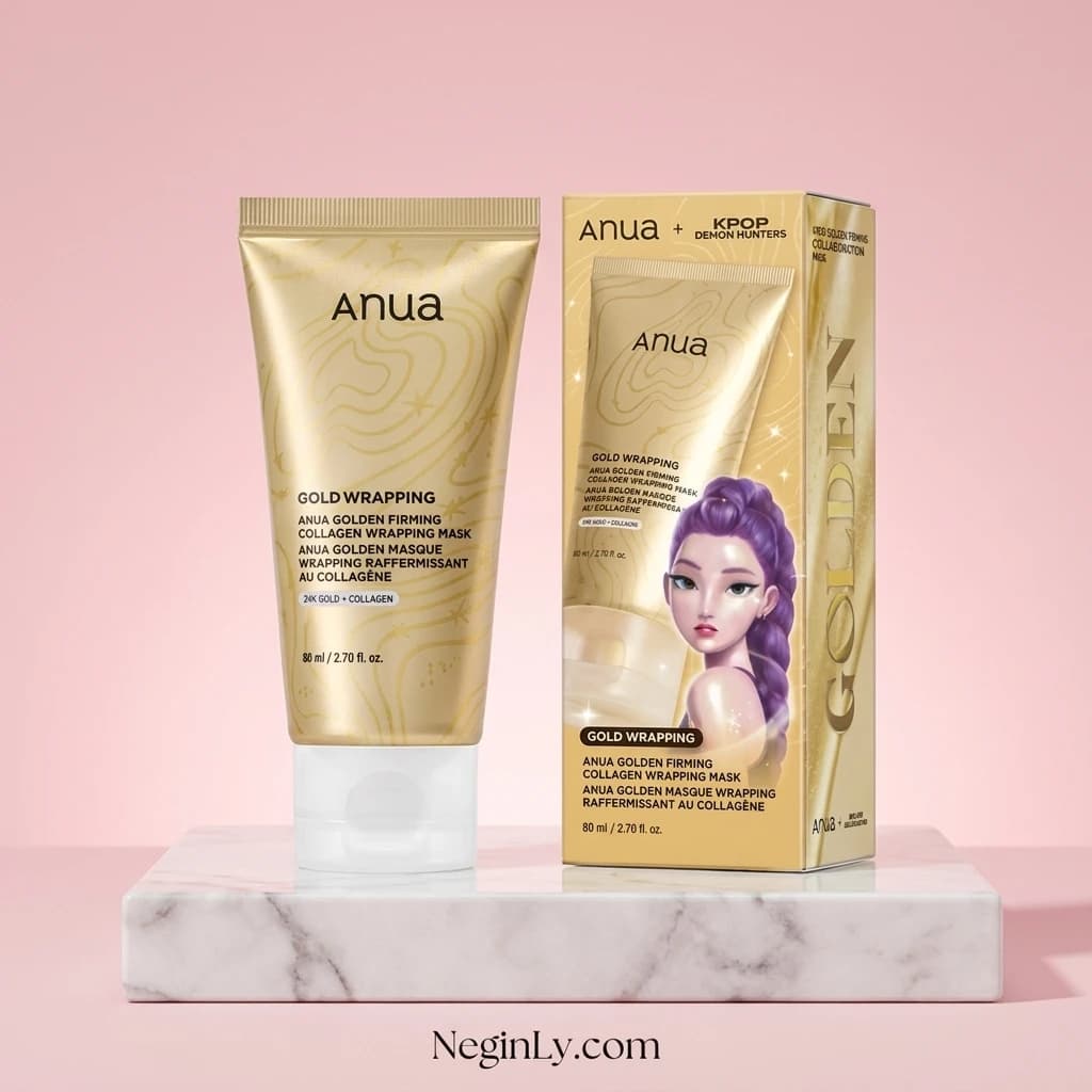 ماسک پیل آف و سفت‌کننده طلا آنوا حاوی کلاژن مدل Anua Golden Firming Collagen Wrapping Mask (حجم ۸۰ میل)