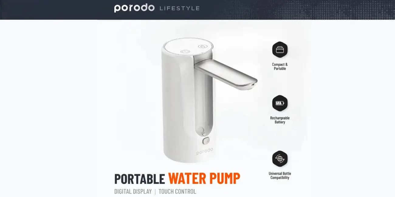 پمپ آب دیجیتال پرودو مدل Porodo Portable Water Pump — تصویر ۳