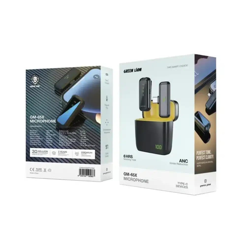 میکروفون یقه ای همراه نویز کنسلینگ گرین لاین green lion SX65 Type C — تصویر ۲