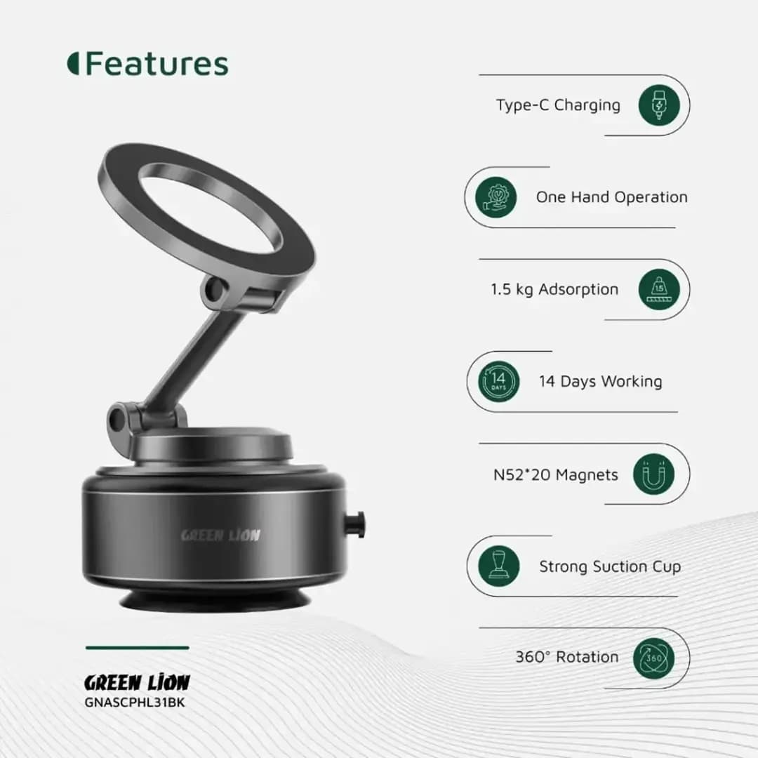 هولدر و نگهدارنده همراه شارژر وایرلس مناسب خودرو گرین لاین Green Lion GX-31 — تصویر ۴